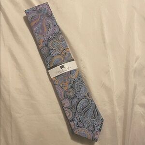 Silk Paisley necktie by Michael Strahan prom night out business tie purple blue